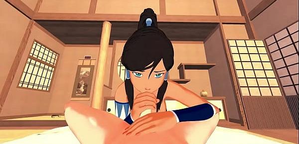  Korra swallows your cum from your POV before she gets fucked.